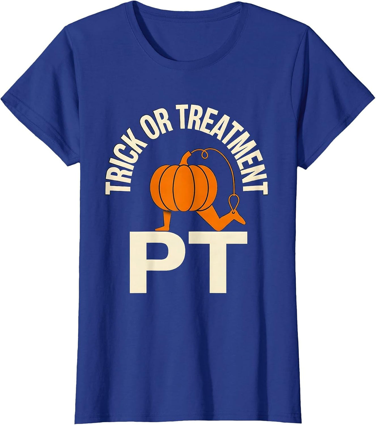 Women's Trick Or Treatment PT Physical Therapy Halloween Therapist T-Shirt - Royal Blue