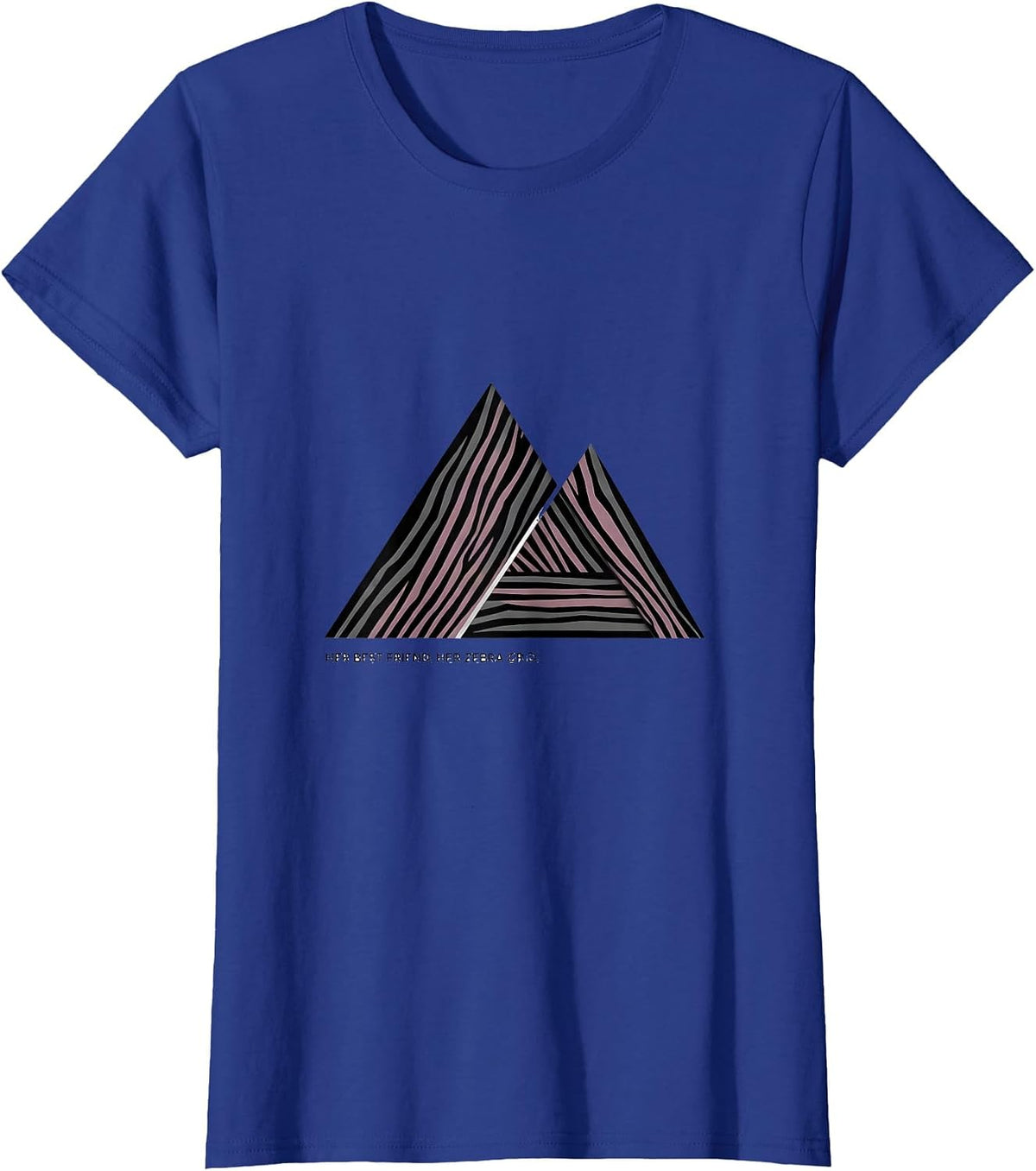 Women's Her Best Friend Her Zebra Grid Geometric EDS Down Syndrome T-Shirt - Royal Blue