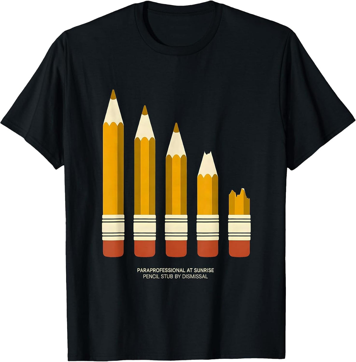 Men's Paraprofessional At Sunrise, Pencil Stub By Dismissal T-Shirt - Black