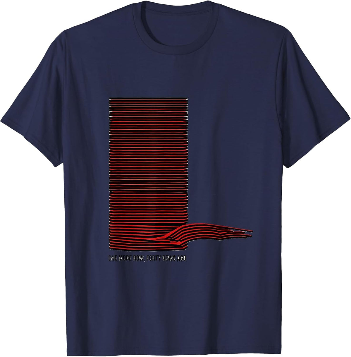 One More Row Forty Rows Ago Funny Knitting Quilter Gift T-Shirt - Navy Blue