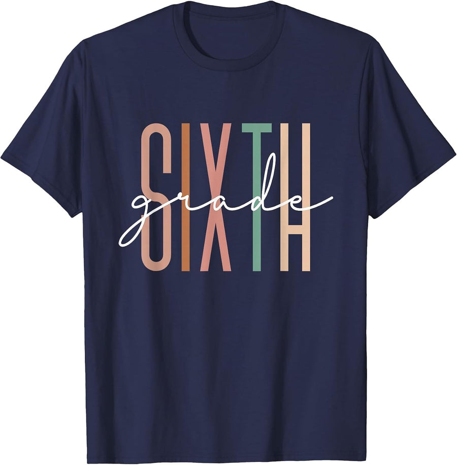Sixth Grade Girls Boys Teacher Team 6th Grade Squad T-Shirt - Navy Blue