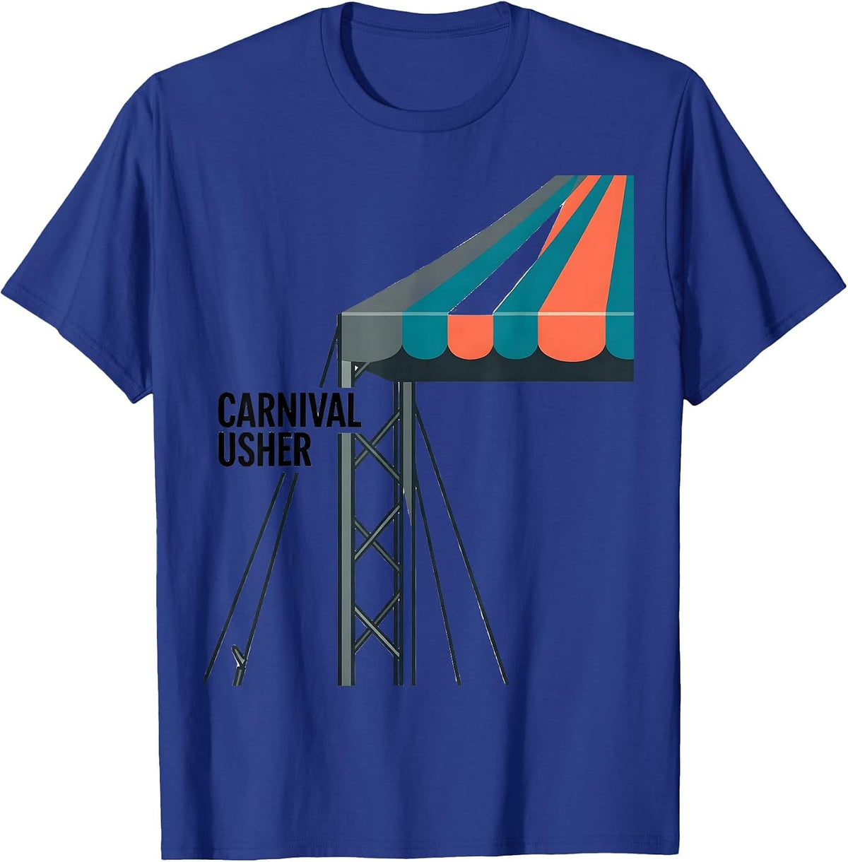 Men's Carnival Usher Funny Circus Staff Costume Party Humor T-Shirt - Royal Blue