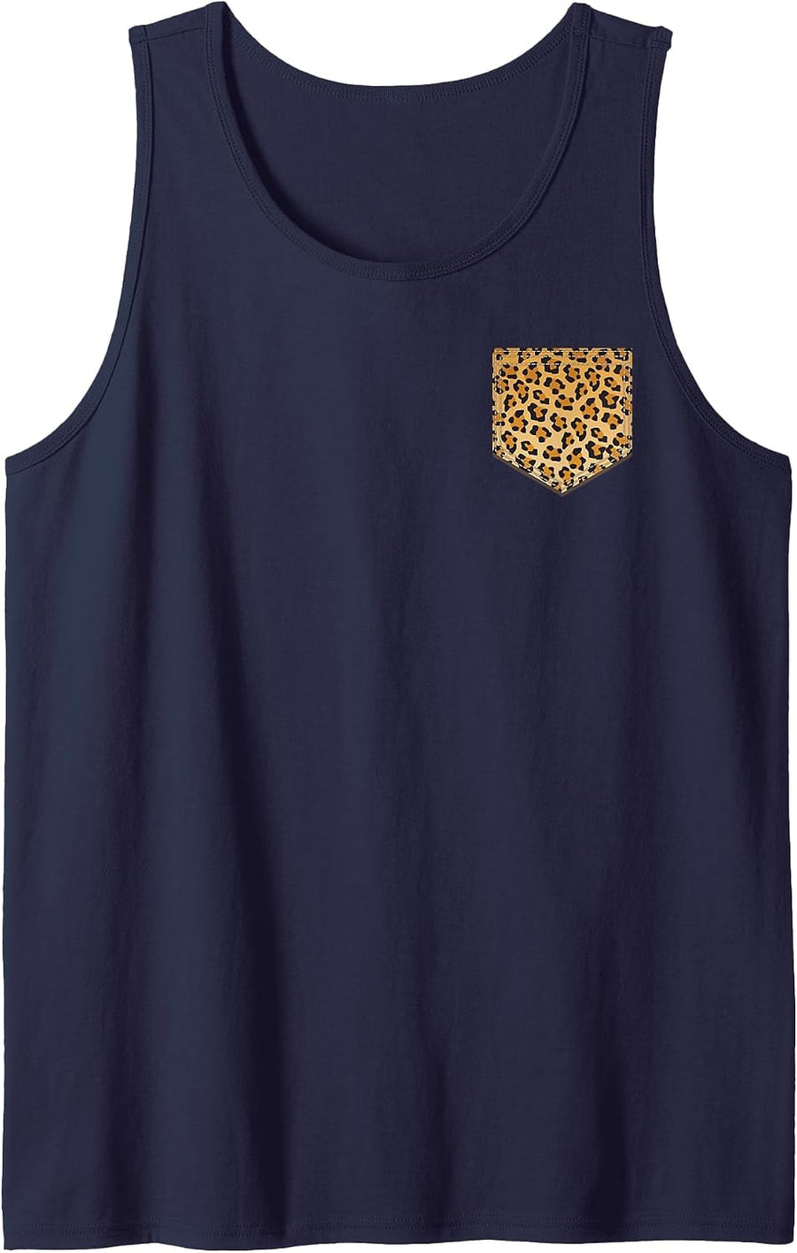 Leopard Print Pocket Art | Cool Animal Lover Cheetah Gift Tank Top - Navy Blue