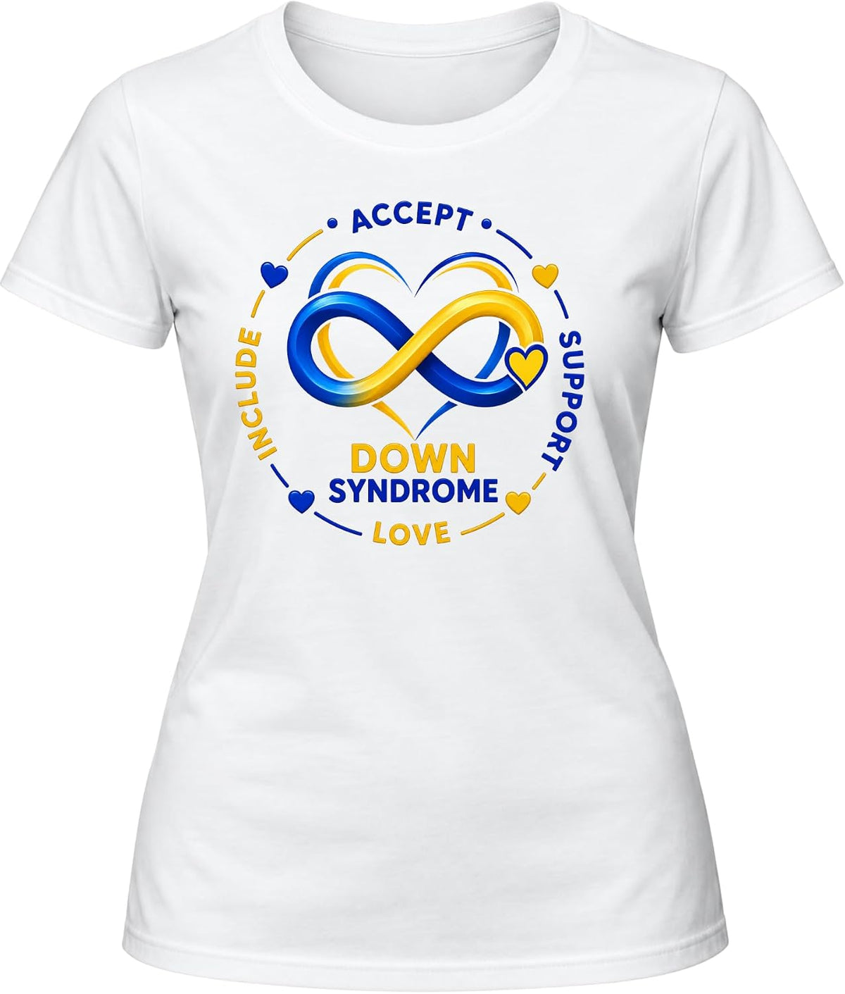 Down Syndrome Awareness T-Shirt Accept Support Love Include - As Pictured