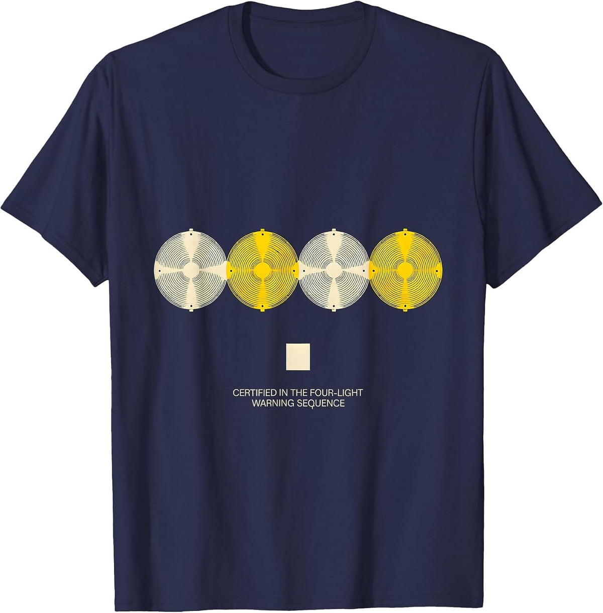Certified In The Four-Light Warning Sequence Funny School T-Shirt - Navy Blue