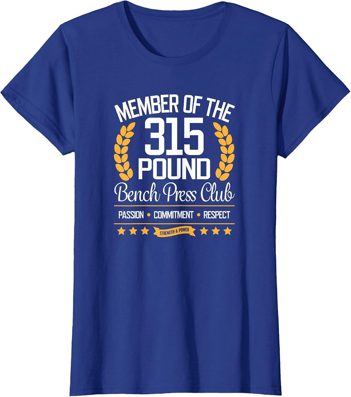 142.9 kg Bench Press Club T-Shirt for Strong Men and Women T-Shirt - Royal Blue