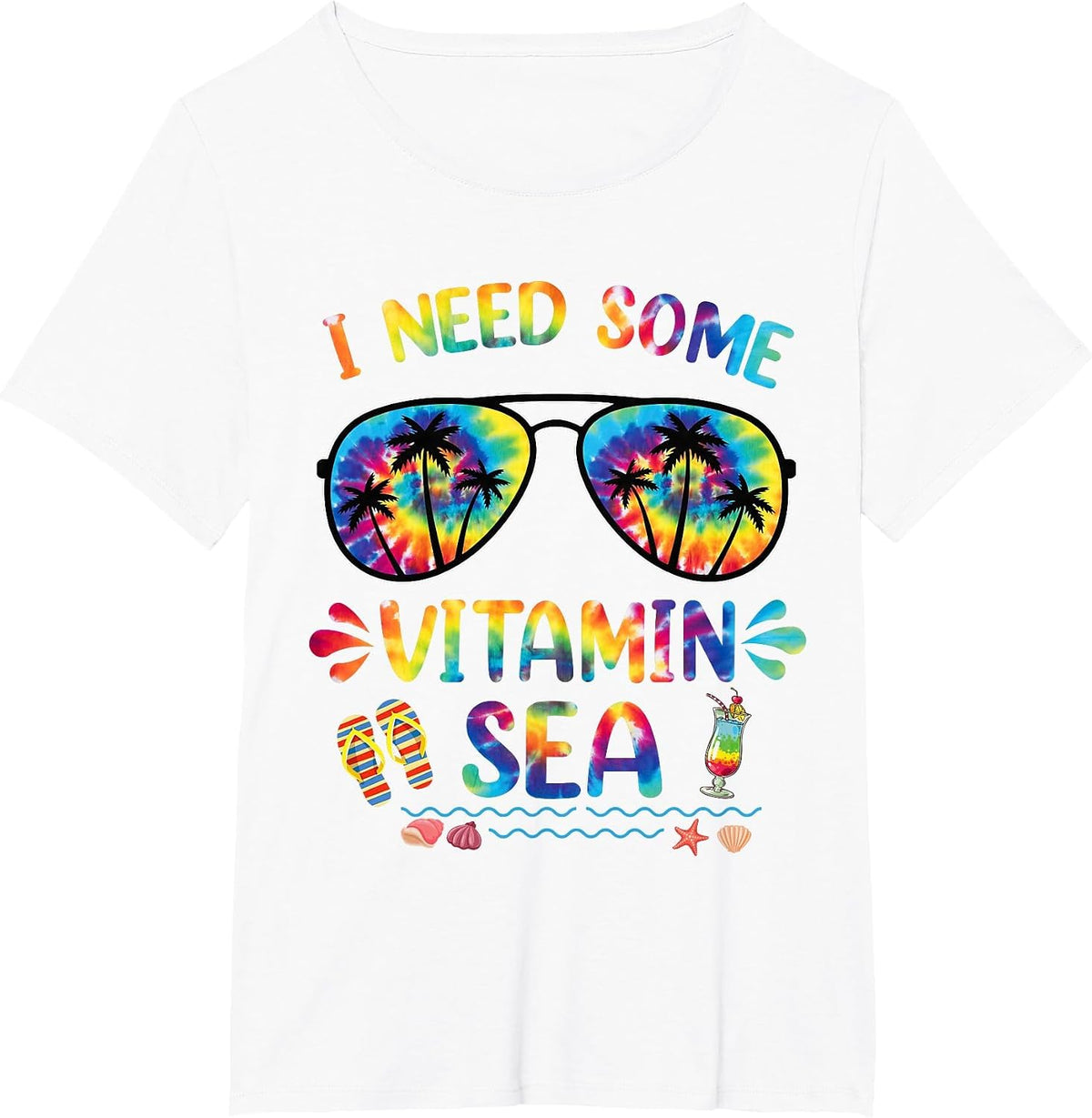 I Need Some Vitamin Sea Cool Summer Saying Beach-min T-Shirt - White
