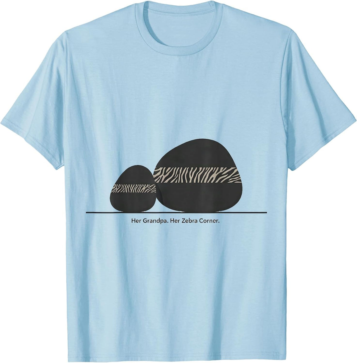 Men's Her Grandpa Her Zebra Corner Minimalist EDS Down Syndrome T-Shirt - Baby Blue