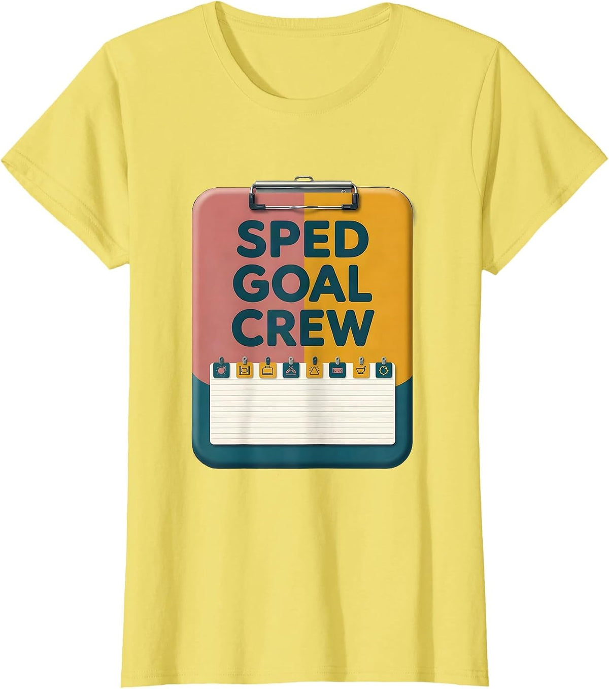Women's SPED Goal Crew Special Education Teacher Aide Squad Pride T-Shirt - Lemon Yellow