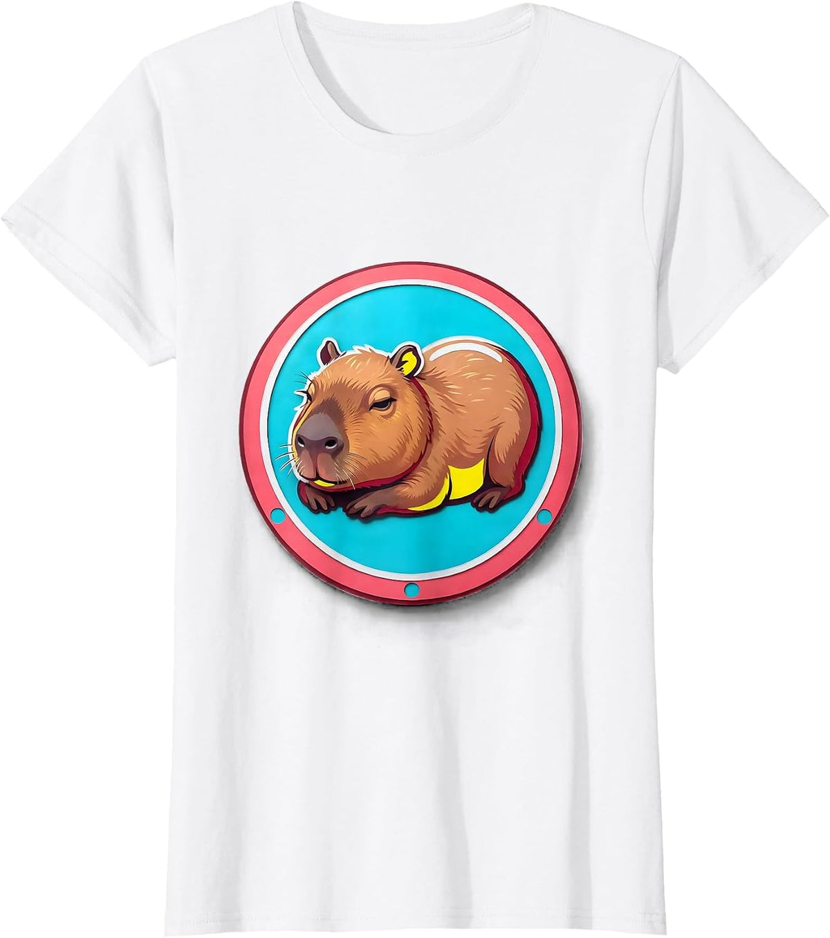 Capybara Belly Rub Funny Animal Lover Meme Humor T-Shirt - White