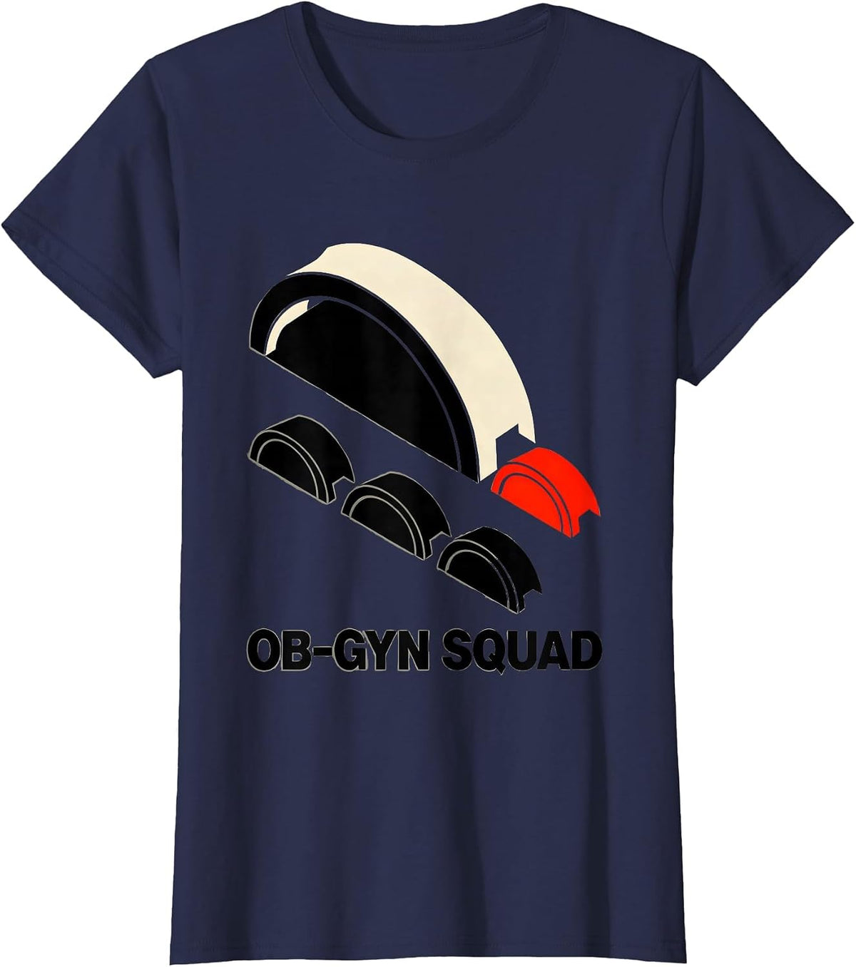 Women's OB-GYN Squad Funny OB GYN Nurse OB Tech Gag Gift T-Shirt - Navy Blue