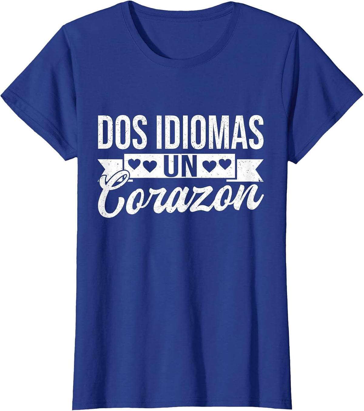 Dos Idiomas Un Corazon Spanish Teacher Bilingual T-Shirt - Royal Blue
