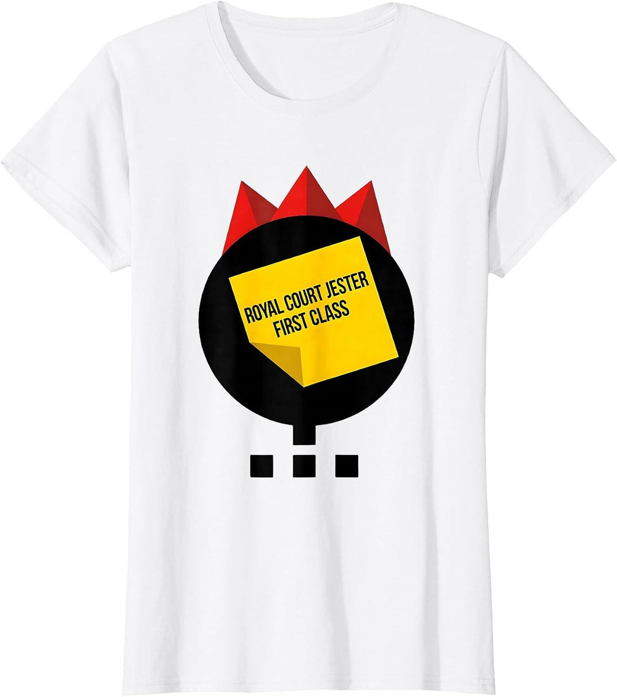 Women's Royal Court Jester, First Class Bauhaus Modern Mardi Gras T-Shirt - White