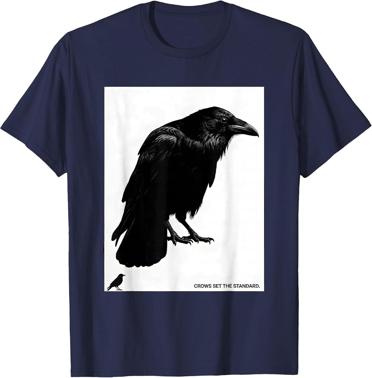 Men's Crows Set The Standard Funny Crow Lover Bird Humor T-Shirt - Navy Blue