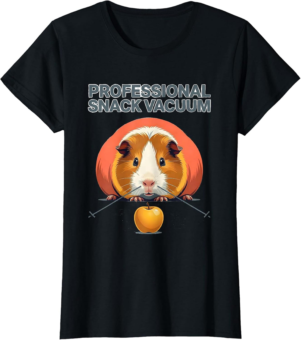 Professional Snack Vacuum Funny Pig Lover Guinea Pig Owner T-Shirt - Black