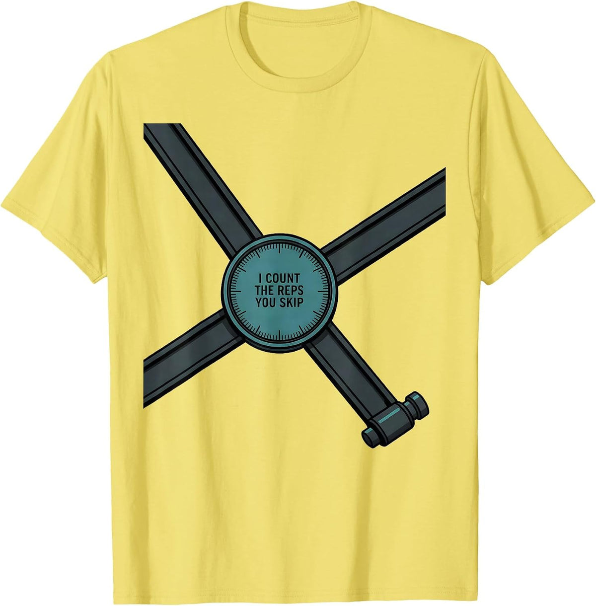 Men's I Count The Reps You Skip Funny Physical Therapist PT Humor T-Shirt - Lemon Yellow