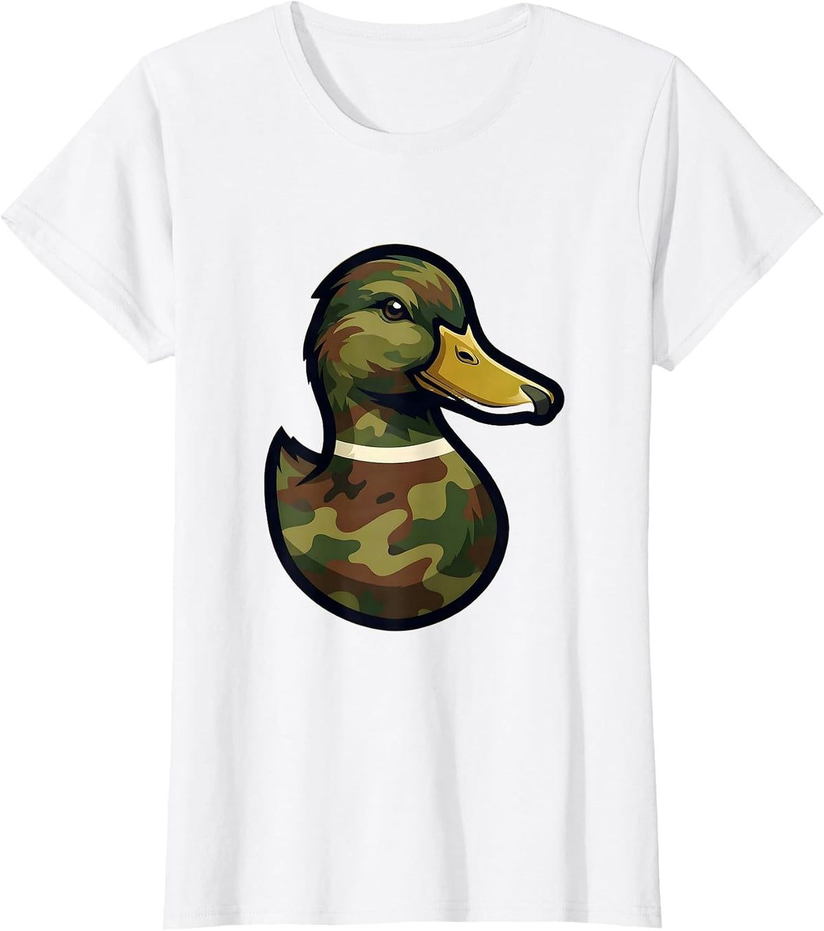Women's Duck Camo Silhouette Graphic Tee T-Shirt - White