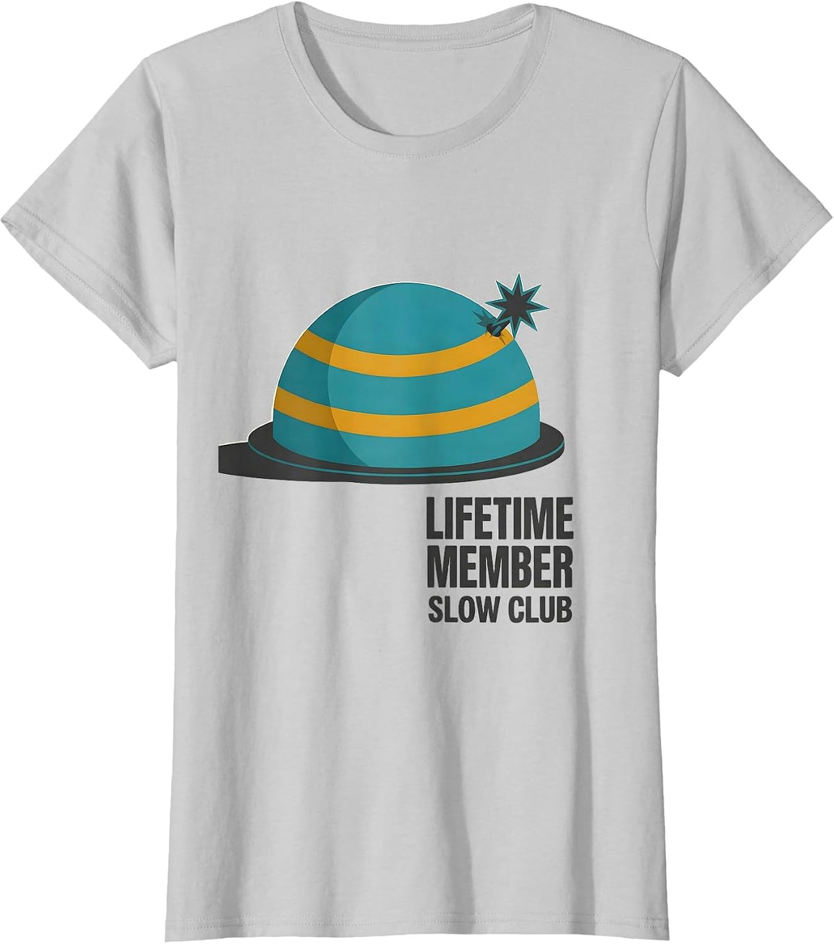 Women's Lifetime Member Slow Club Midcentury Modern Turtle Lover T-Shirt - Silver Grey