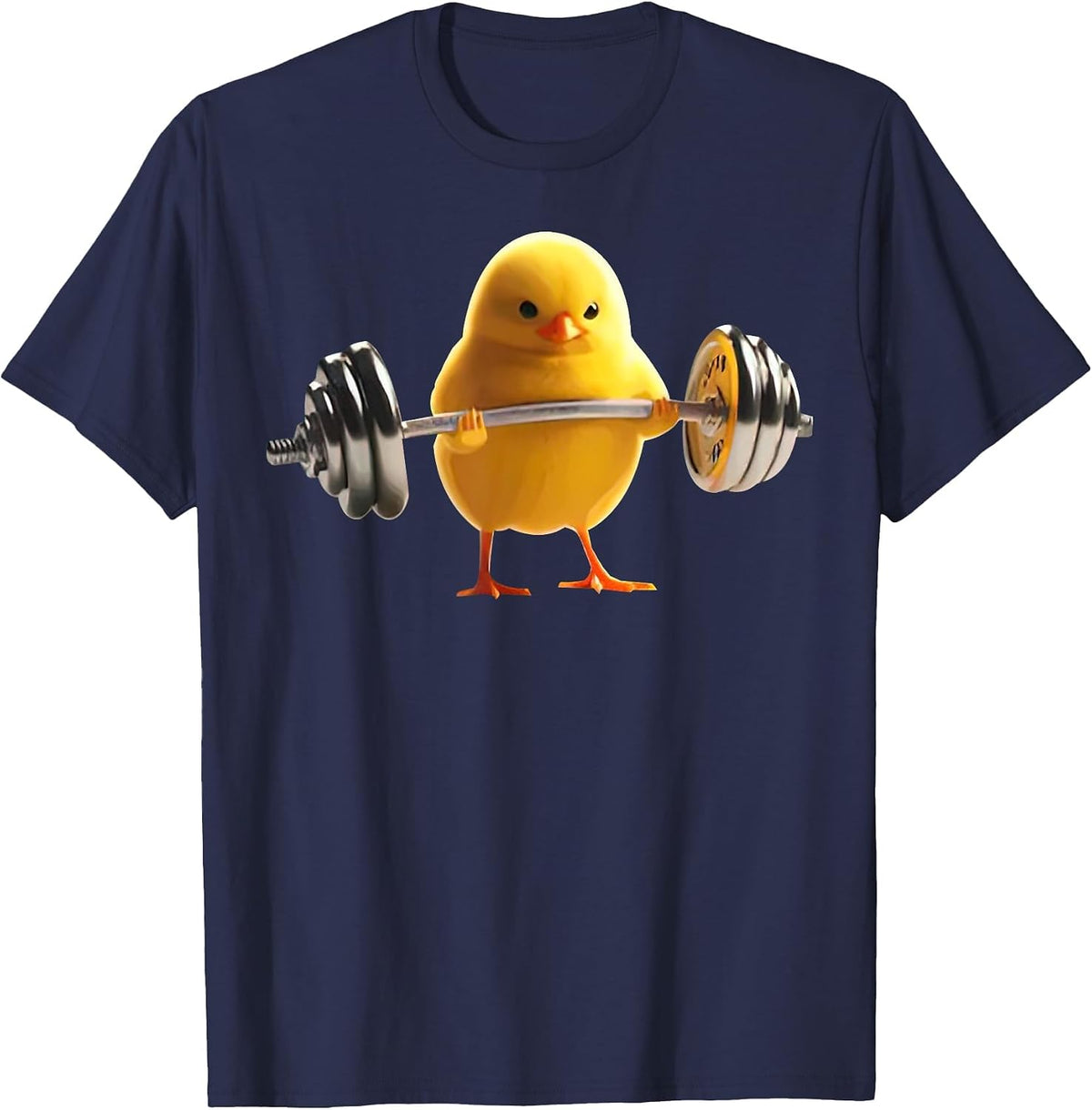 Weightlifting Chick Gym Bodybuilding Workout Fitness T-Shirt - Navy Blue