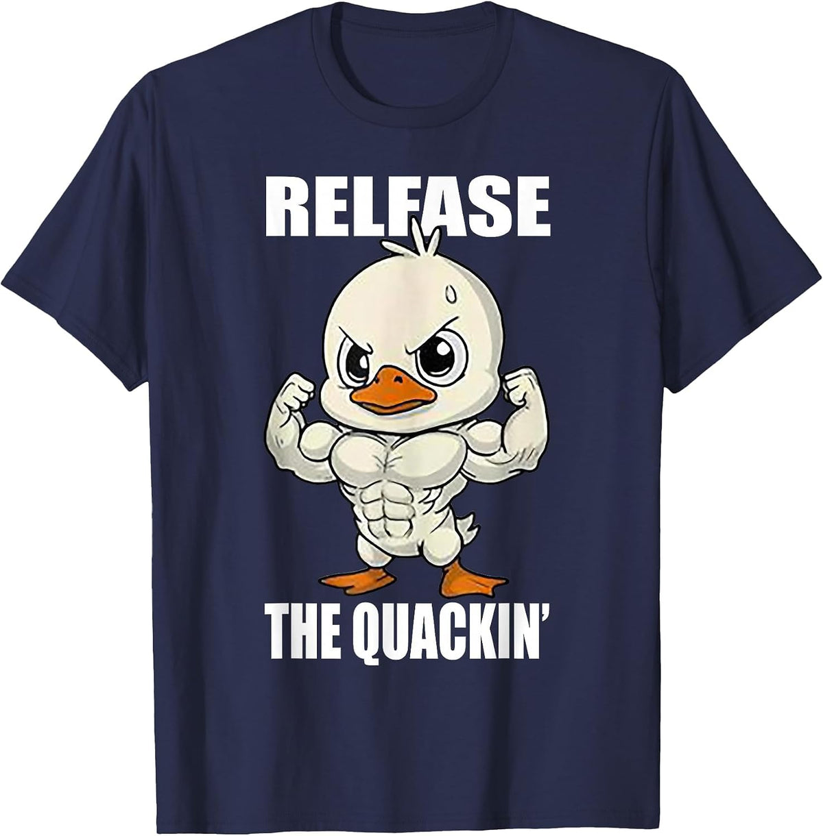 Release The Quackin Funny Gymer T-Shirt - Navy Blue