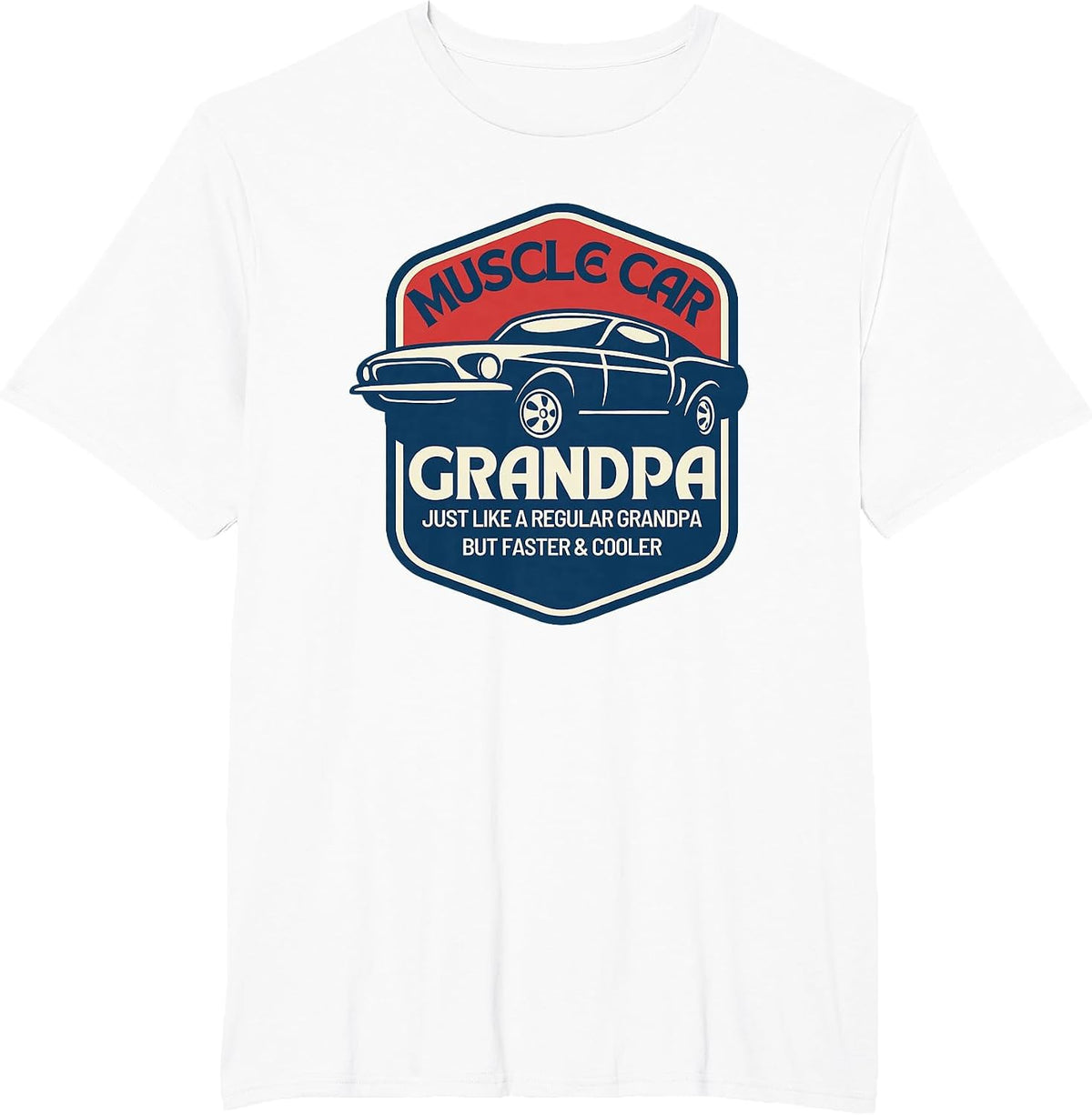 Muscle Car Grandpa Old Guys Vintage Car Lover T-Shirt - White