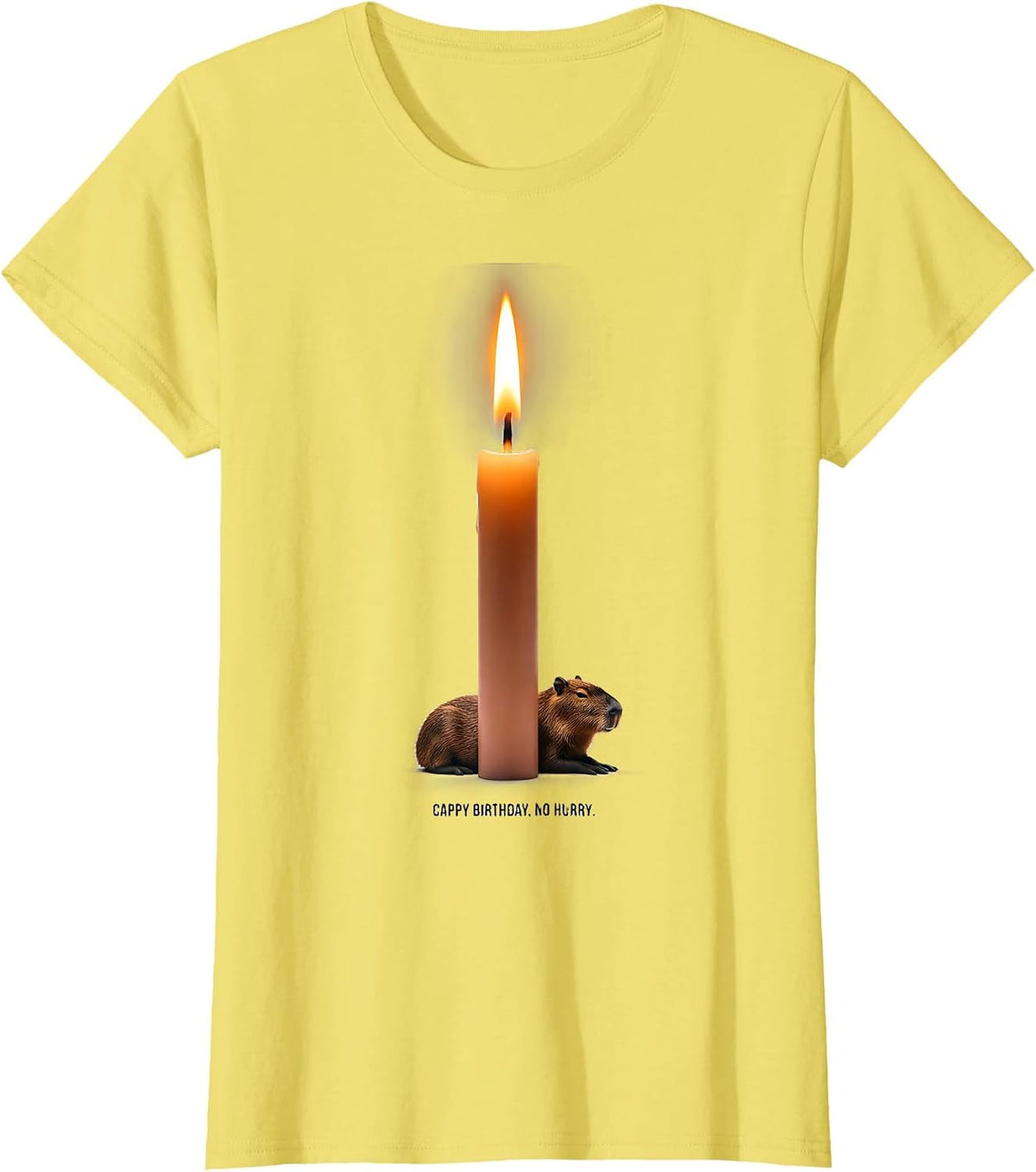 Cappy Birthday No Hurry Cute Capybara Birthday Animal Lover T-Shirt - Lemon Yellow