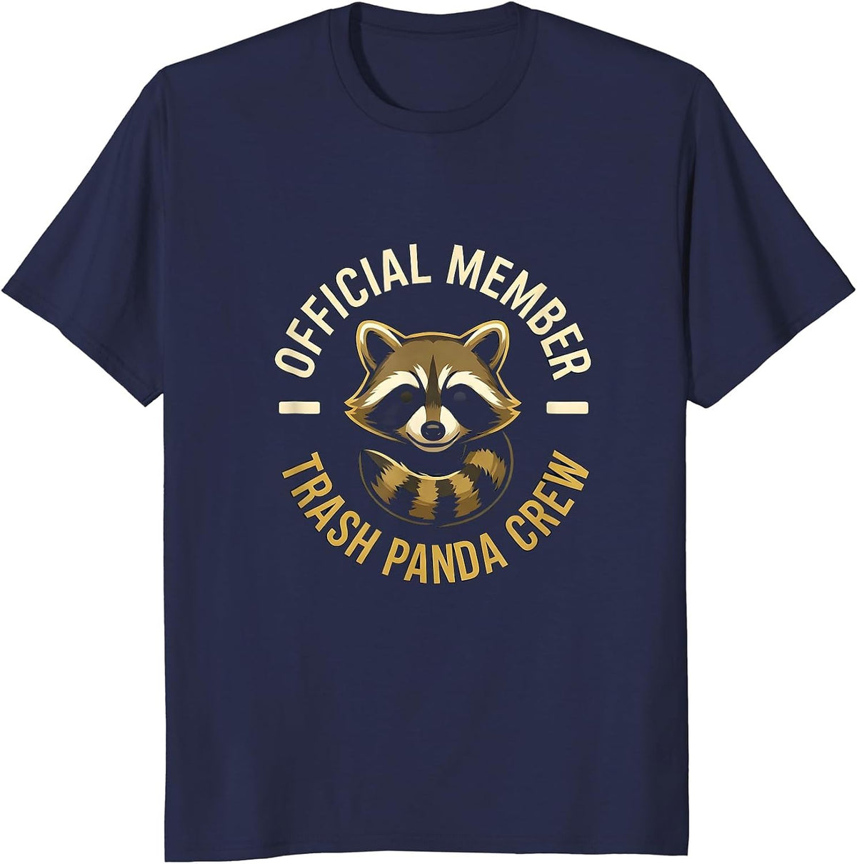 Men's Official Member Trash Panda Crew Funny Raccoon Meme Humor T-Shirt - Navy Blue