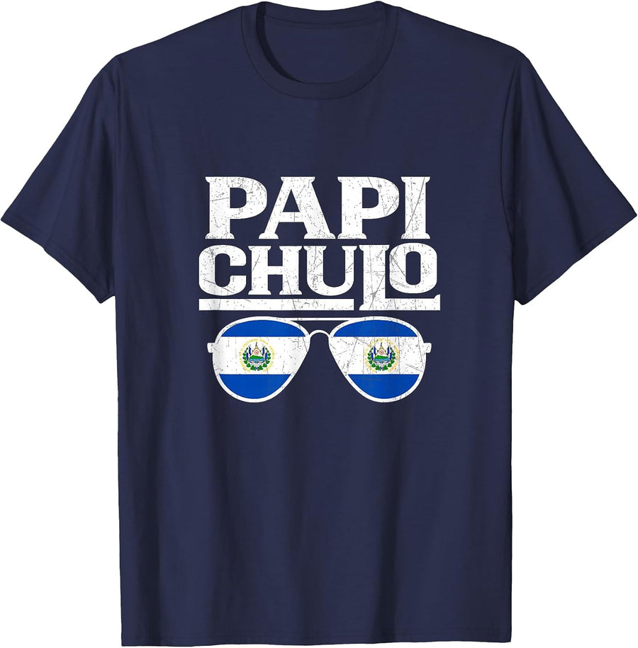 PAPI CHULO. Pretty Salvadoran T-Shirt - Navy Blue