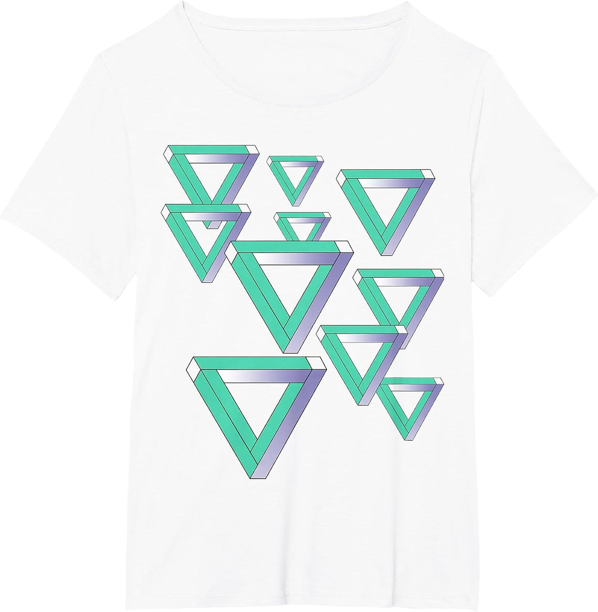 Funny Sheldon Nerdy Penrose Triangles Optical Illusion Geek T-Shirt - White