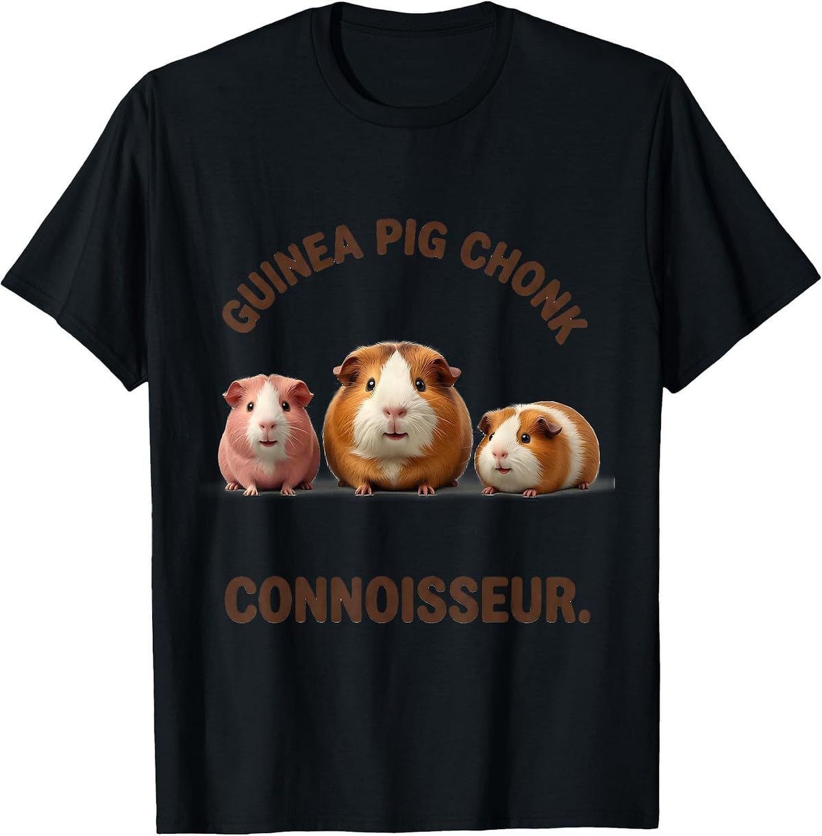Men's Guinea Pig Chonk Connoisseur Cute Kawaii Pet Lover Humor T-Shirt - Black