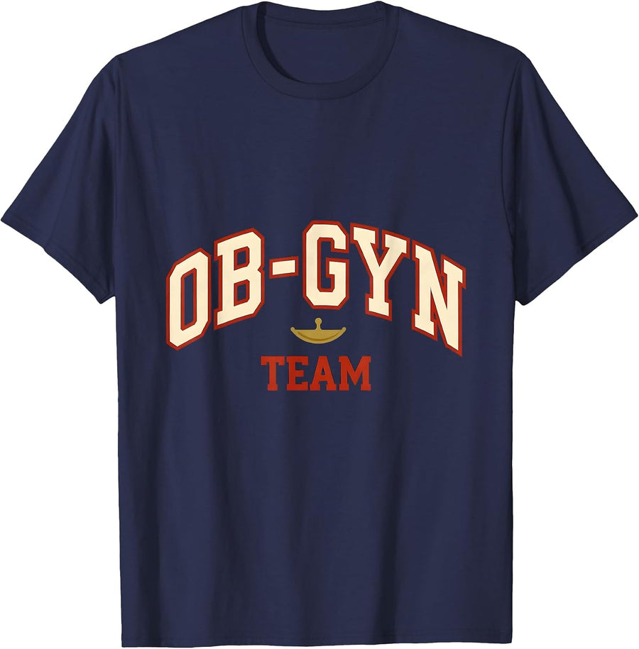 OB-GYN Team Sports Medical Team Humor T-Shirt - Navy Blue