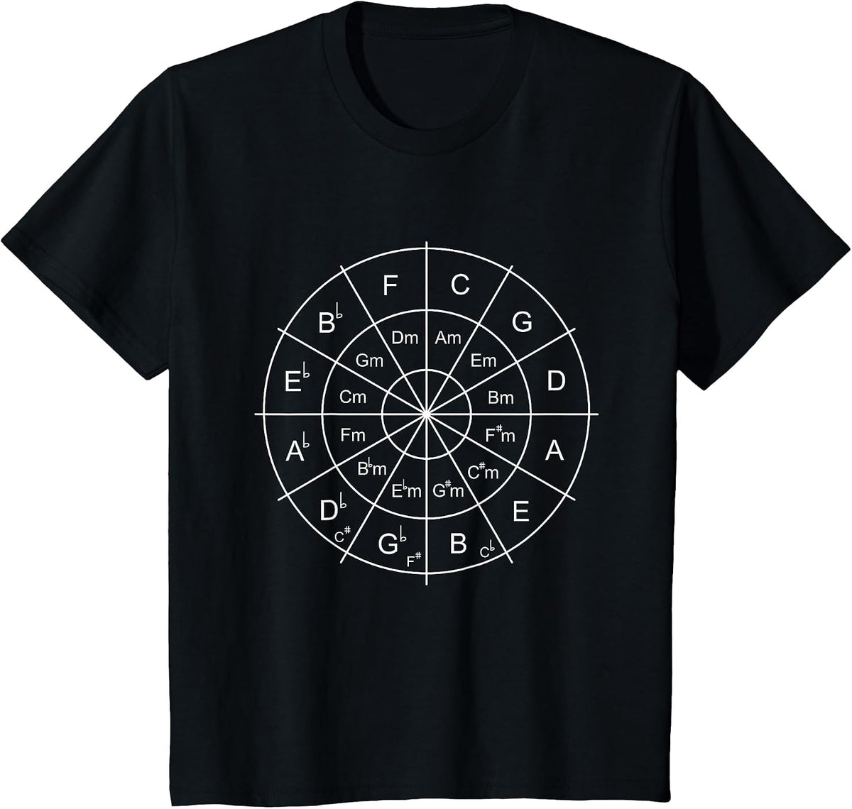 Circle of Fifths Music Teacher Music Student Musician T-Shirt - Black