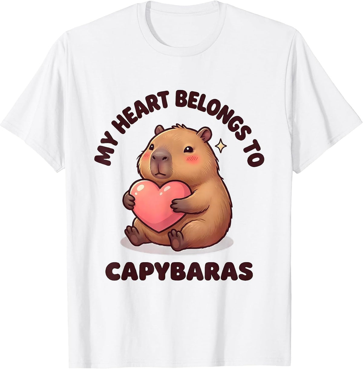 Men's My Heart Belongs To Capybaras Cute Kawaii Gamer Humor T-Shirt - White