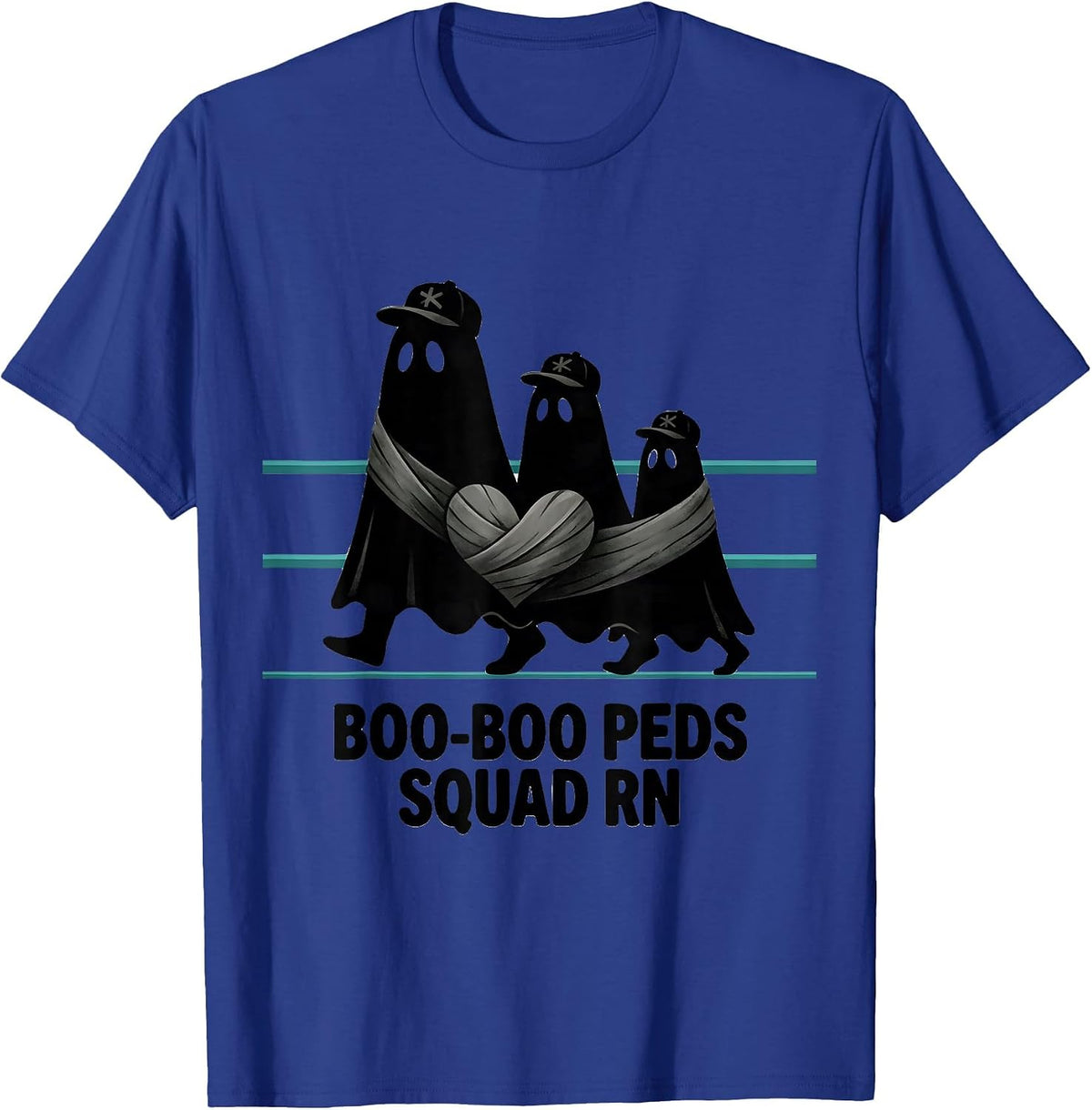 Men's Boo-Boo Peds Squad RN Midcentury Modern Nurse Halloween T-Shirt - Royal Blue