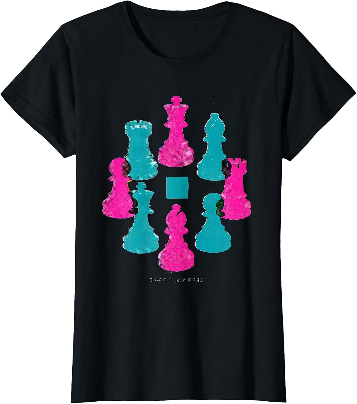 Chess Club Rain Or Shine Risograph Chess Player Humor T-Shirt - Black