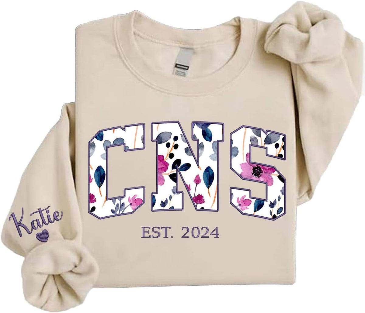 Personalized Embroidered Nurse Sweatshirt for Women, Custom Name & Specialties (ER, RN, NP, L&D), Nurse Gifts - Clinical