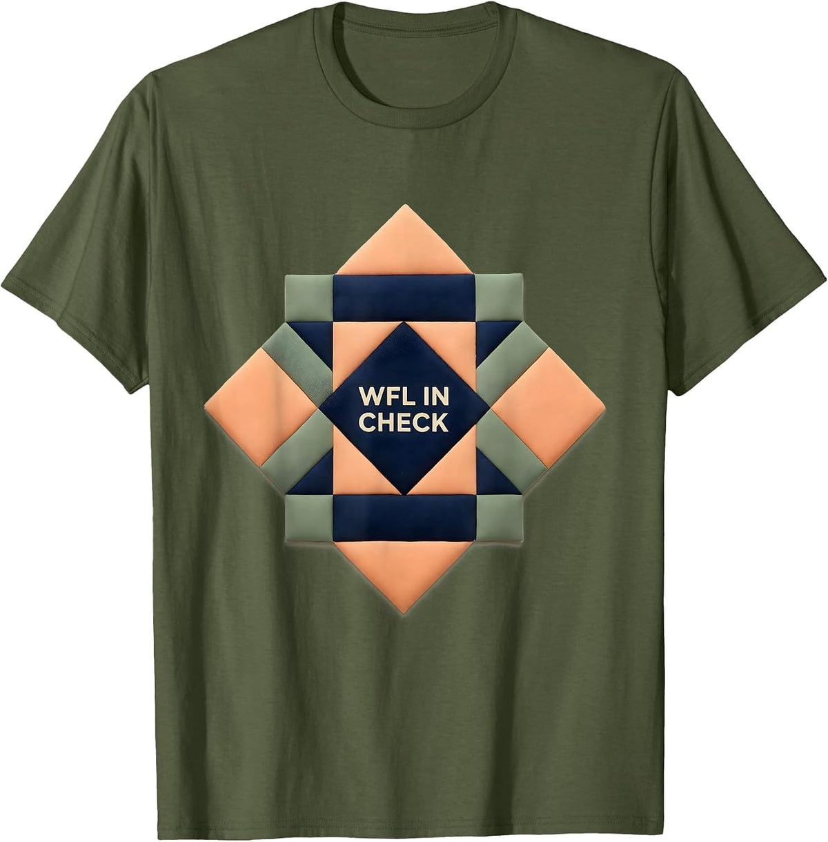 WFL in Check Vintage Occupational Therapy OT PT SLP T-Shirt - Olive Green