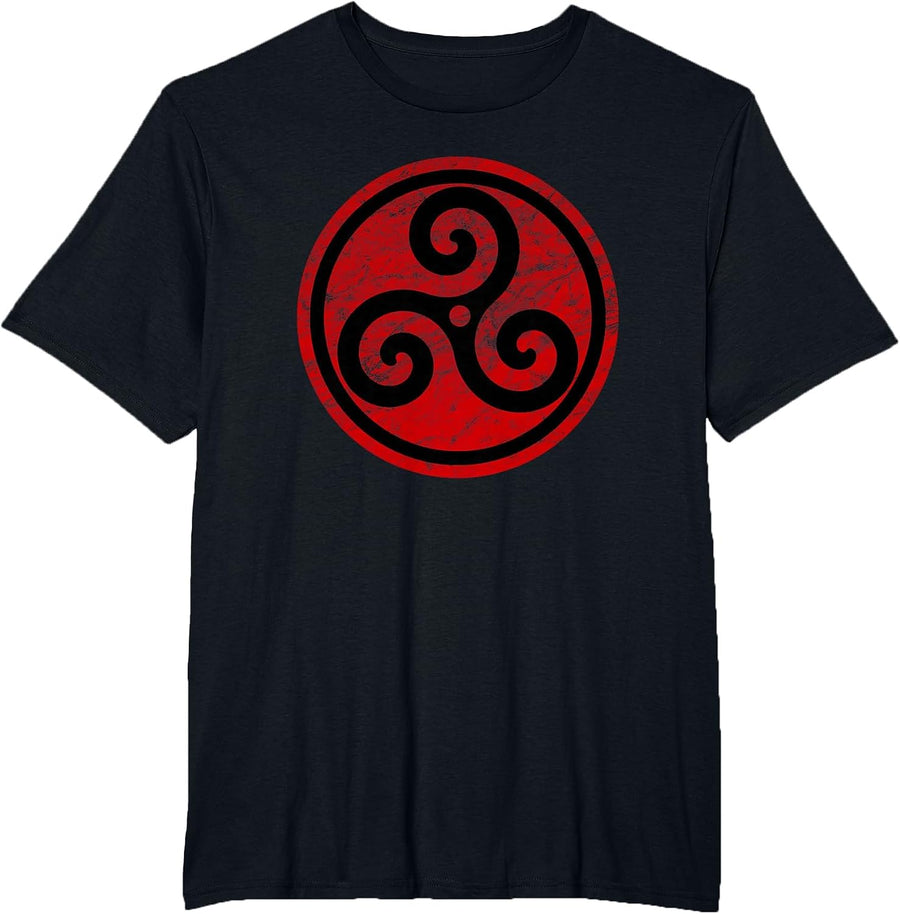 Triskele BDSM Grunge Emblem T-Shirt - Black