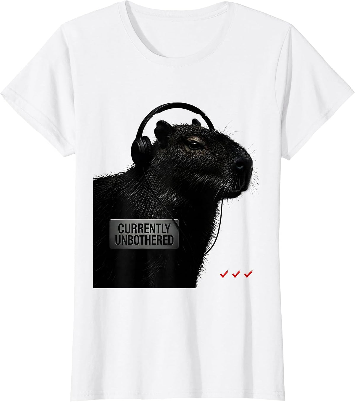 Women's Currently Unbothered Funny Capybara Gamer Meme Humor T-Shirt - White
