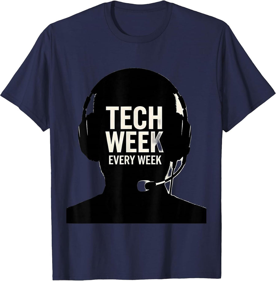 Tech Week Every Week Silhouette Theater Kid Musical Theatre T-Shirt - Navy Blue