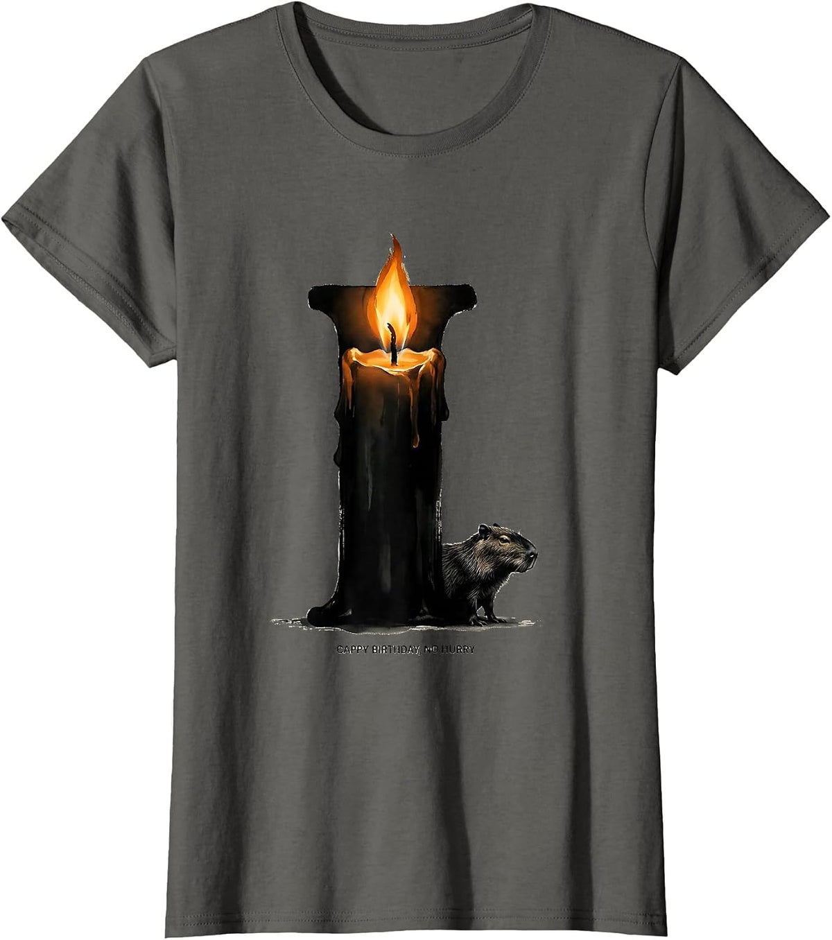 Women's Cappy Birthday No Hurry Cute Capybara Birthday Animal Lover T-Shirt - Asphalt Grey