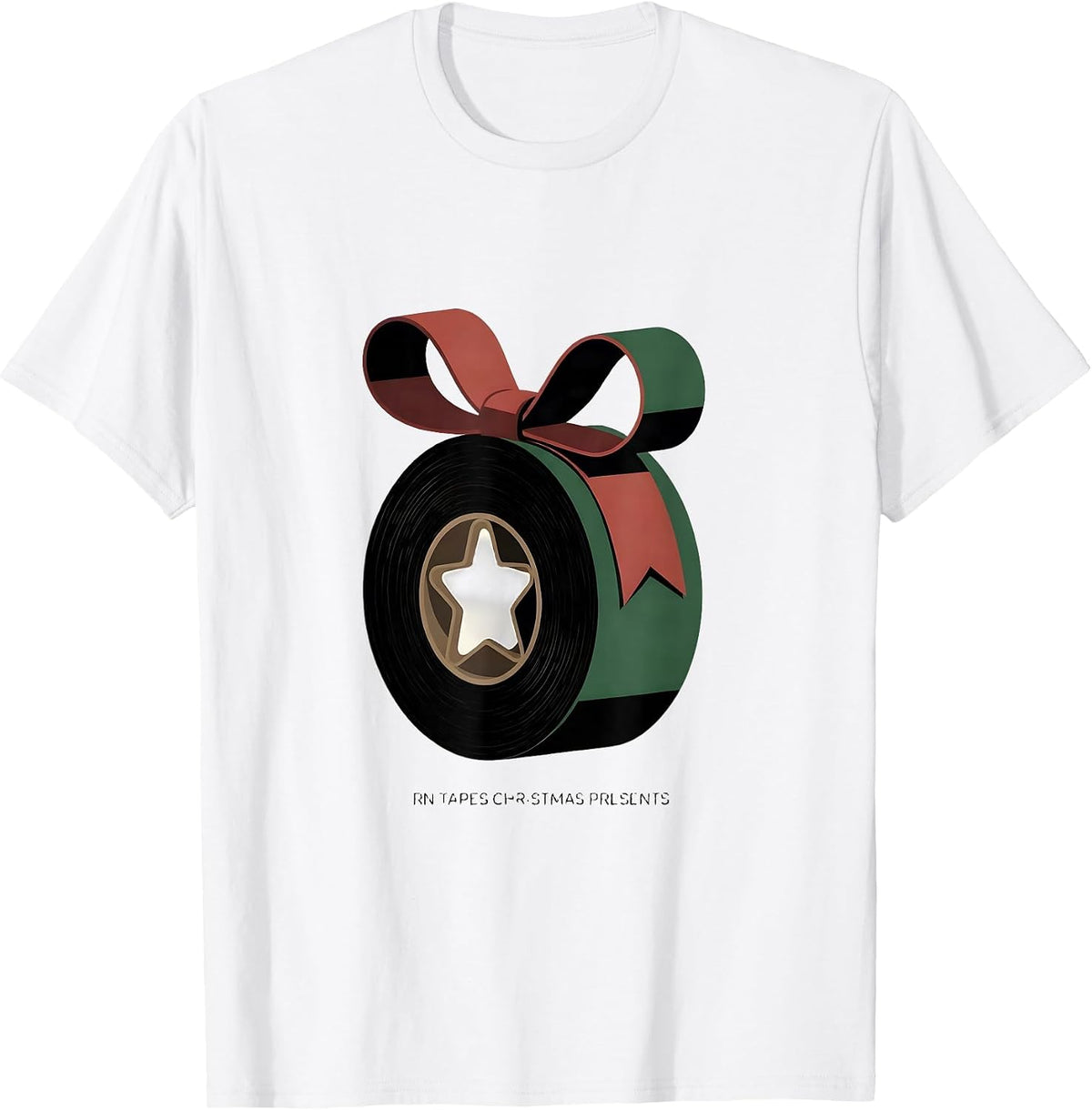 Men's RN Tapes Christmas Presents Funny Nurse Gift ICU ER Crew T-Shirt - White