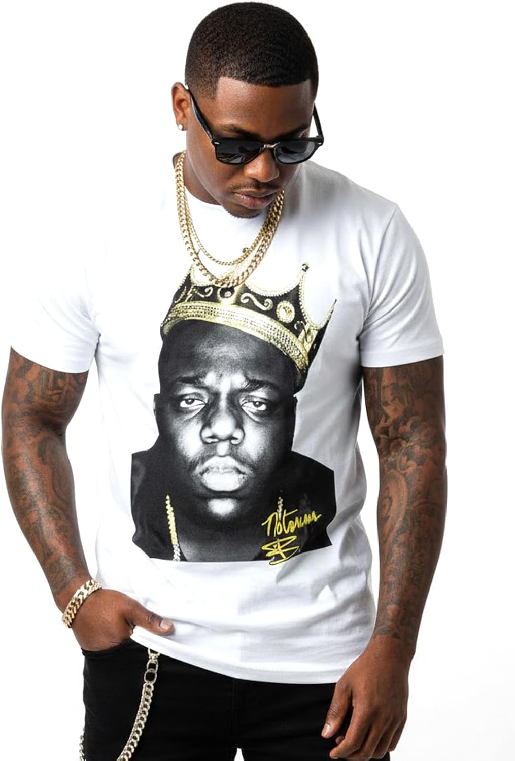 Swag Point 100% Cotton Classic Hip Hop Graphic T-Shirts - Gold Crown Biggie