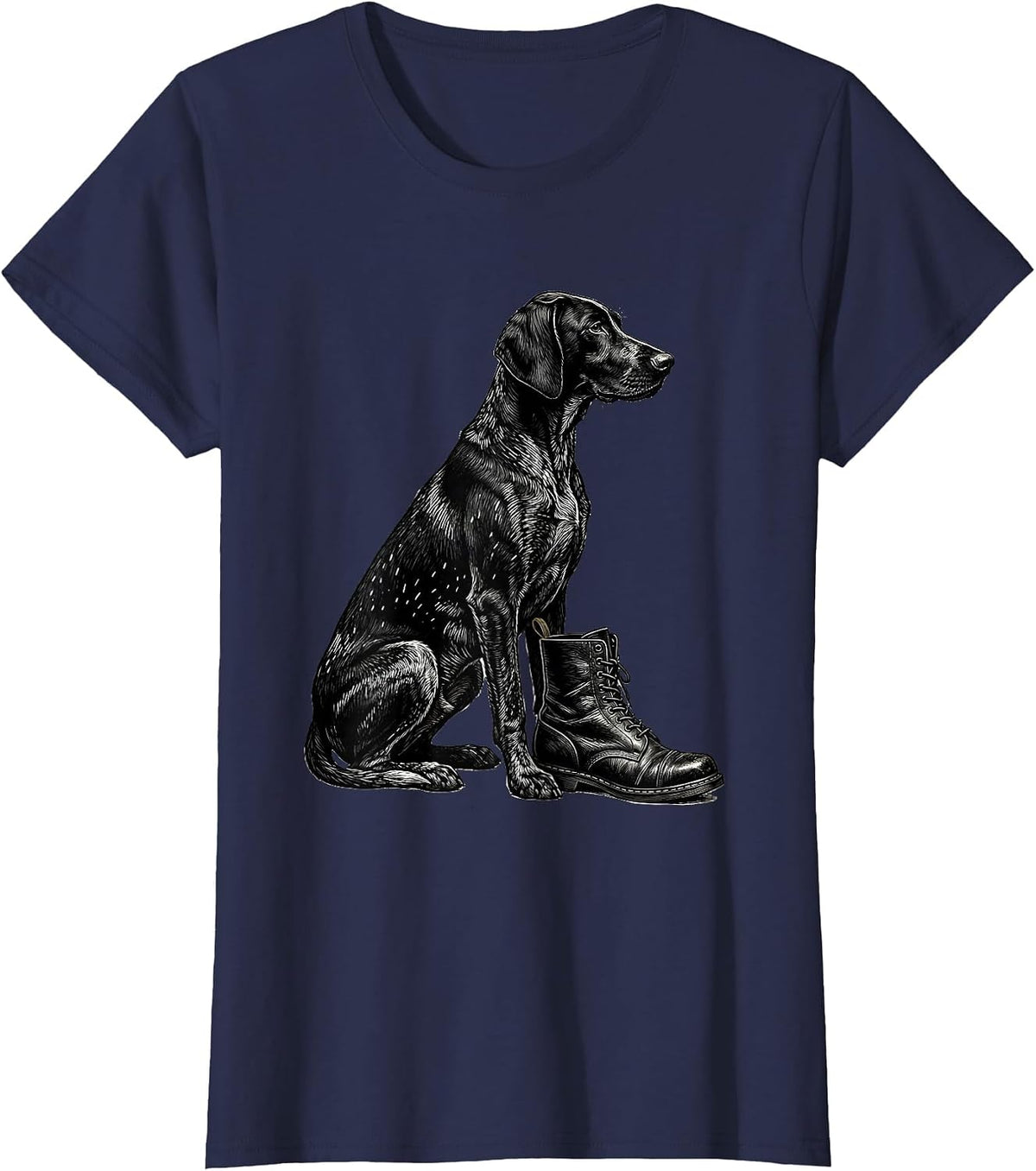 Women's German Shorthaired Pointer Dog Lover Hunting Dog Pride T-Shirt - Navy Blue
