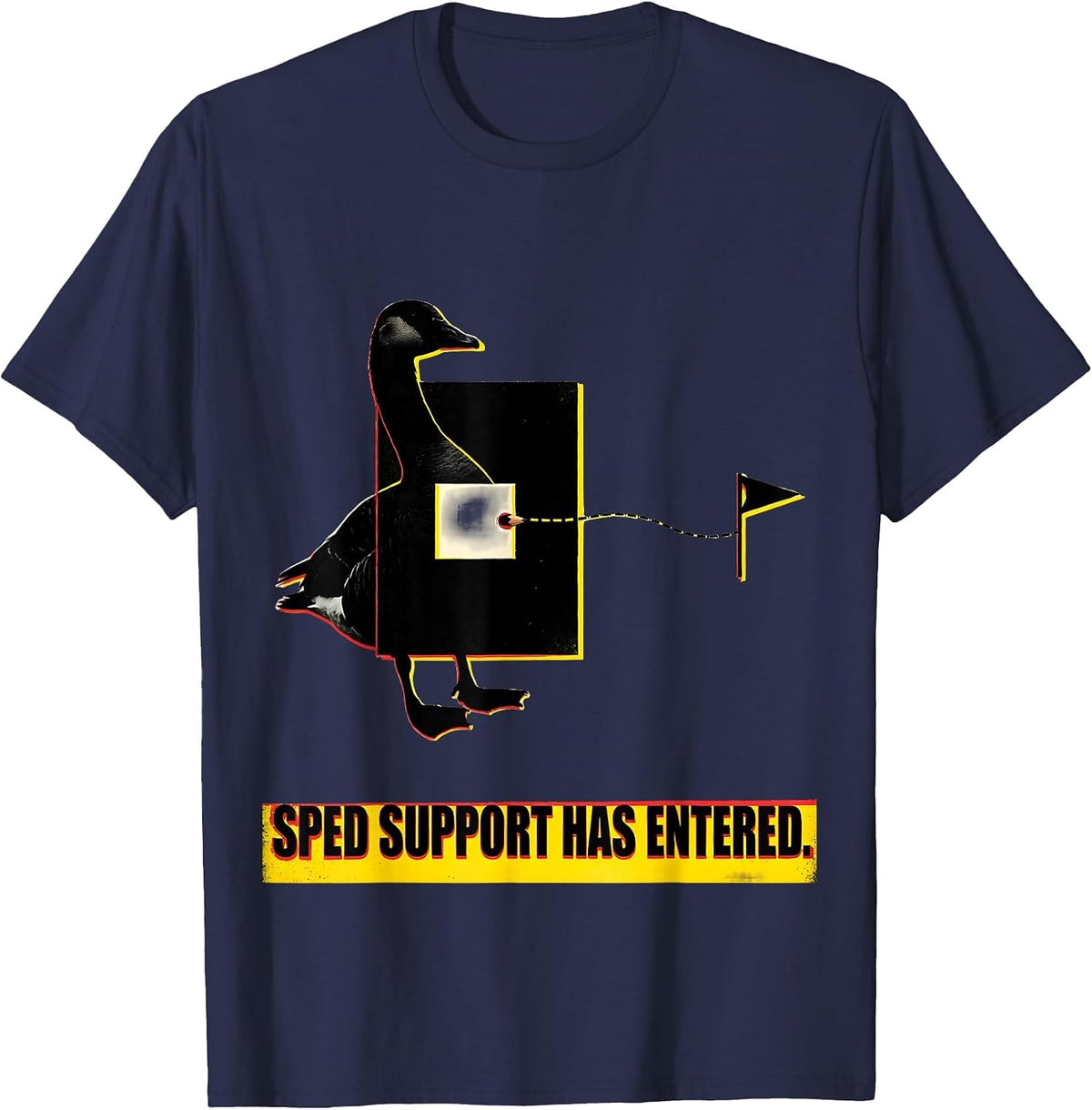 SPED Support Has Entered Funny Special Education Teacher T-Shirt - Navy Blue