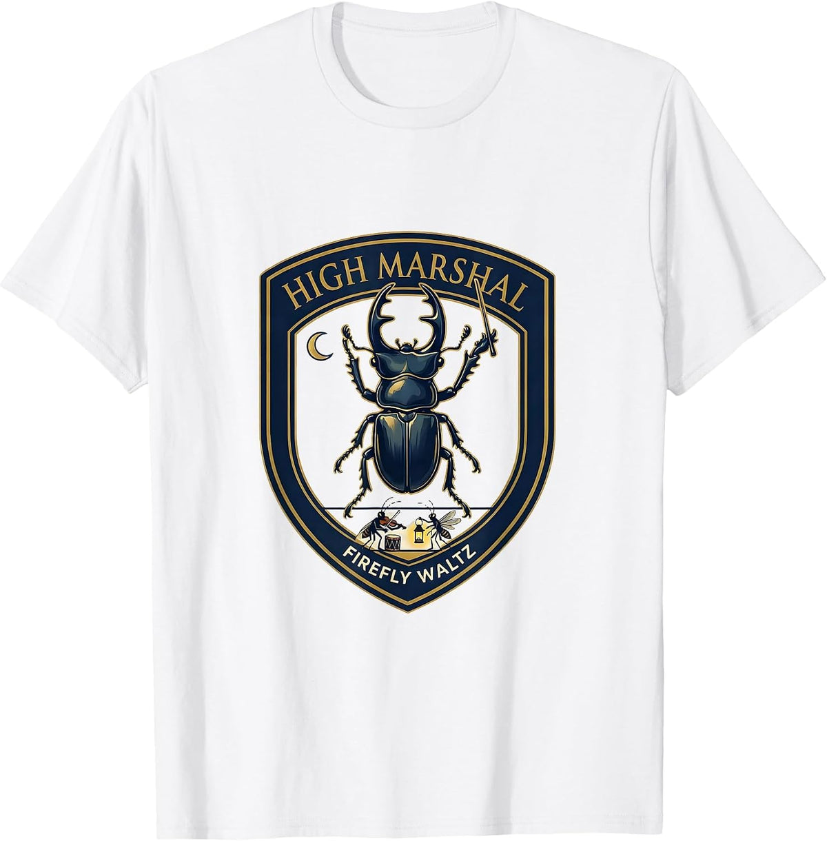 Men's High Marshal Firefly Waltz Vintage Insect Band Nature Lover T-Shirt - White