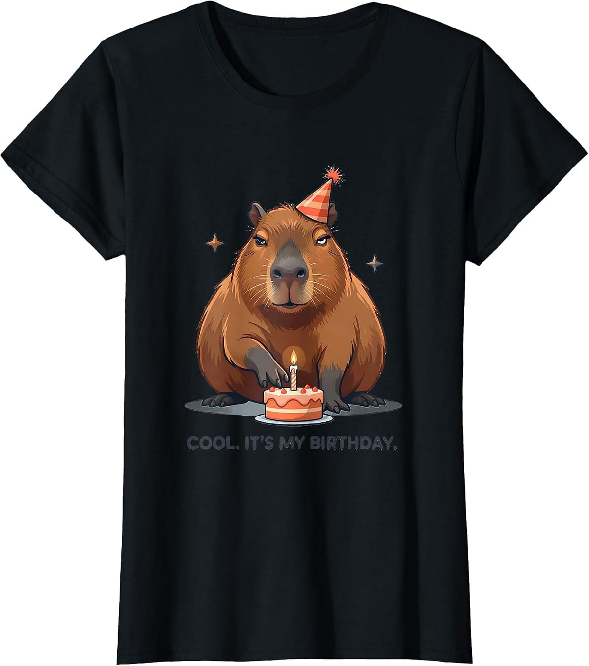 Women's Cool It's My Birthday Kawaii Capybara Birthday Gift For Kids T-Shirt - Black