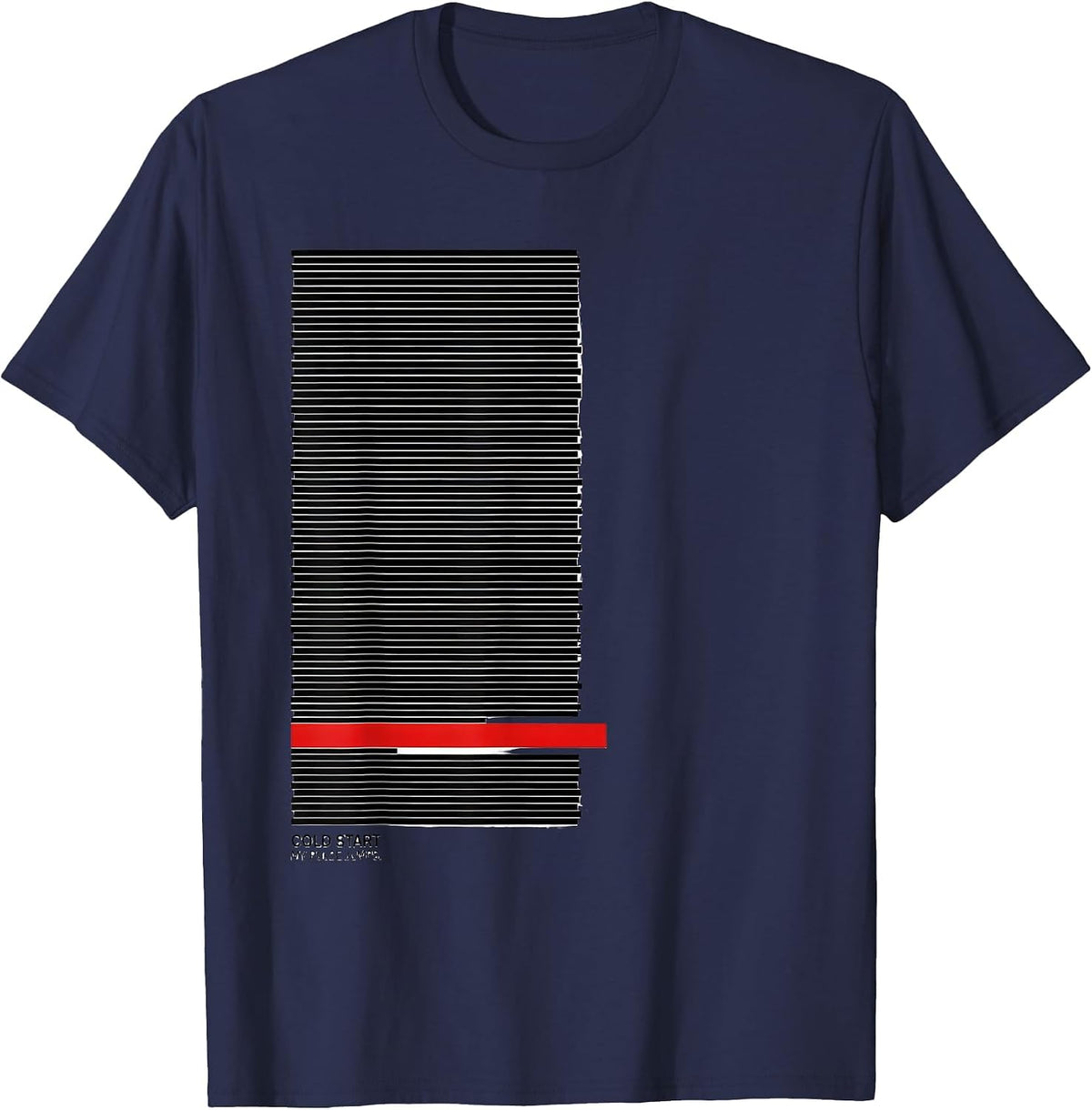 Men's Cold Start My Pulse Jumps Funny Car Guy Auto Mechanic Racing T-Shirt - Navy Blue