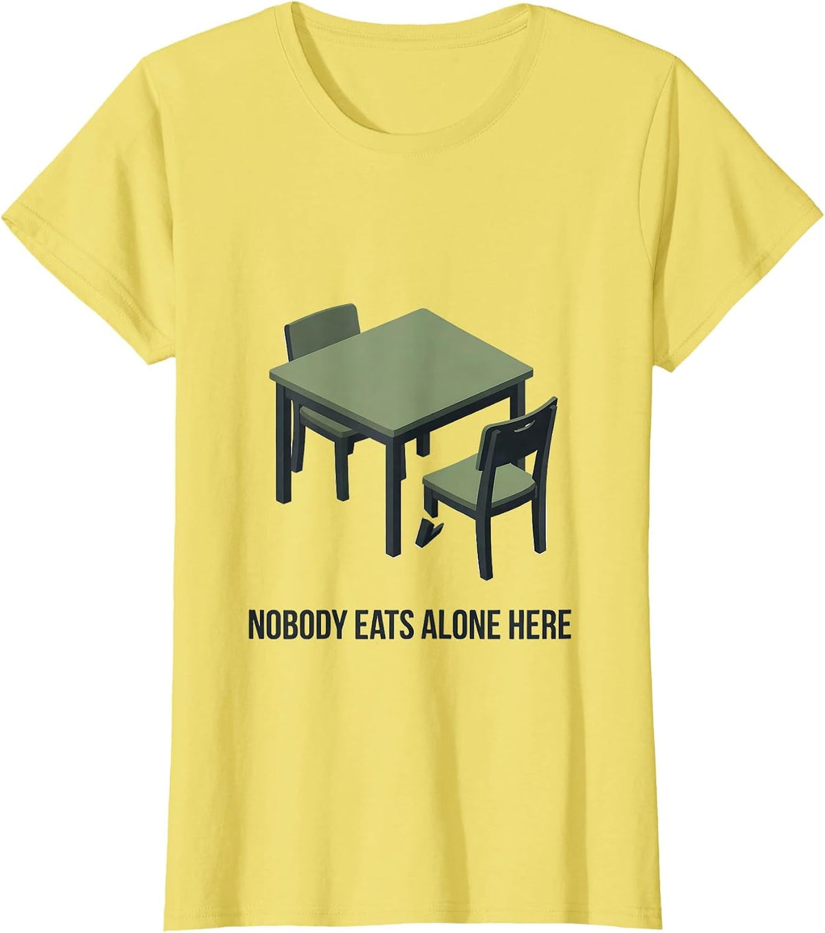 Nobody Eats Alone Here Funny School Counselor Camp Counselor T-Shirt - Lemon Yellow