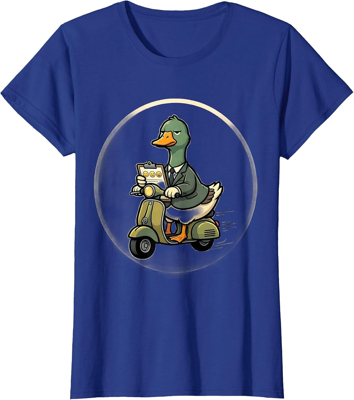 Women's Off To Regulate Emotions Funny Goose Scooter ABA Therapist T-Shirt - Royal Blue